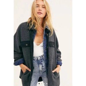 Free People Ruby Shacket - washed black